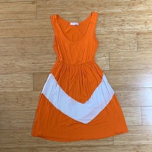 Orange and white dress